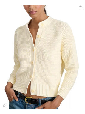 ALEX MILL NWT Evereve Nico Cotton Cardigan in Ivory // M